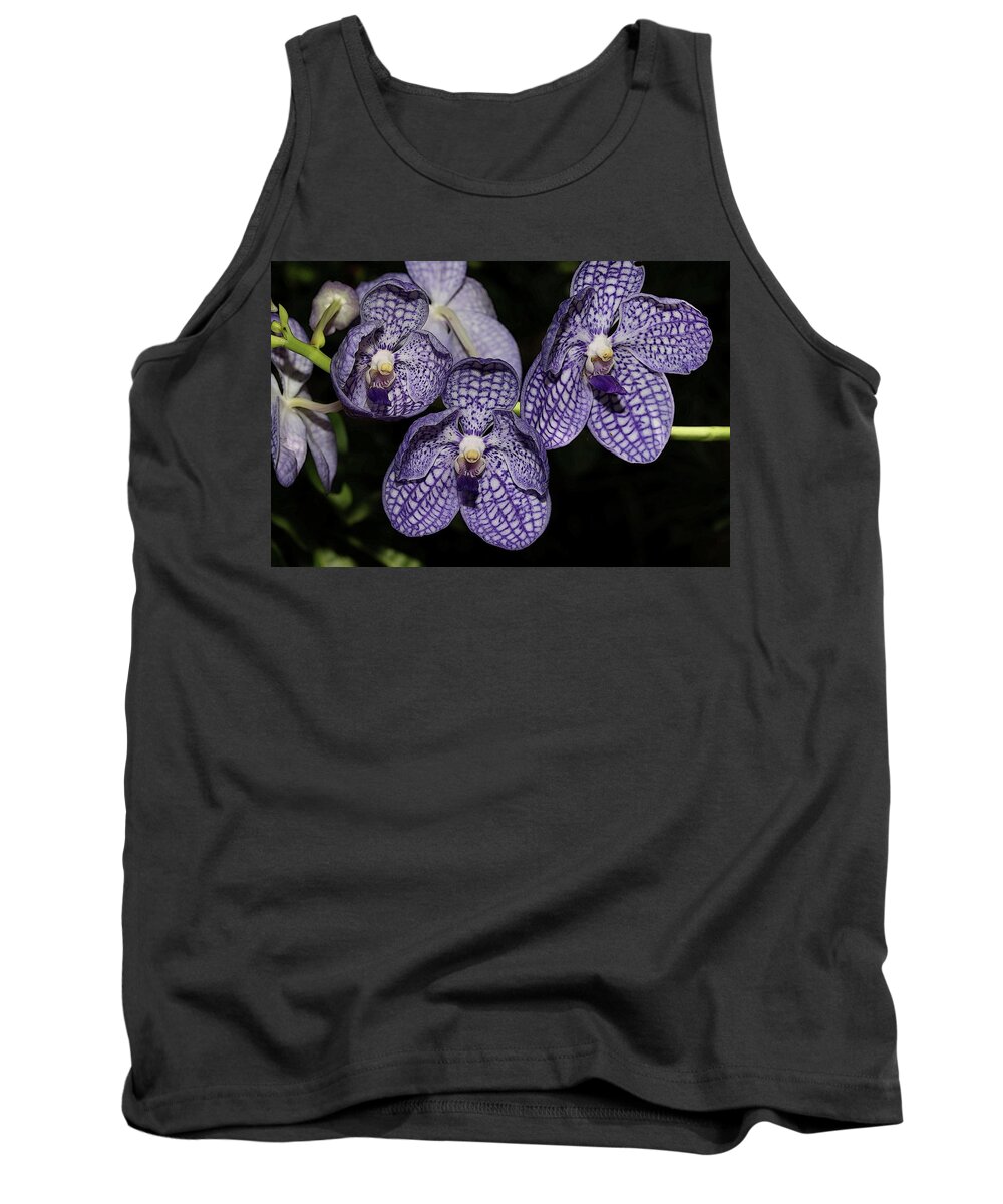 Orchid Tank Top featuring the photograph Textured Orchid Flowers 2 by Mingming Jiang