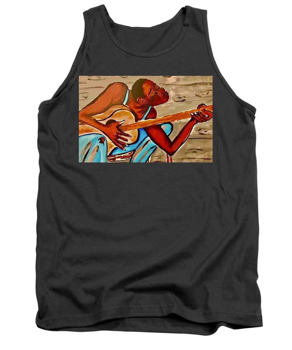  Tank Top featuring the painting The Blues by Angie ONeal