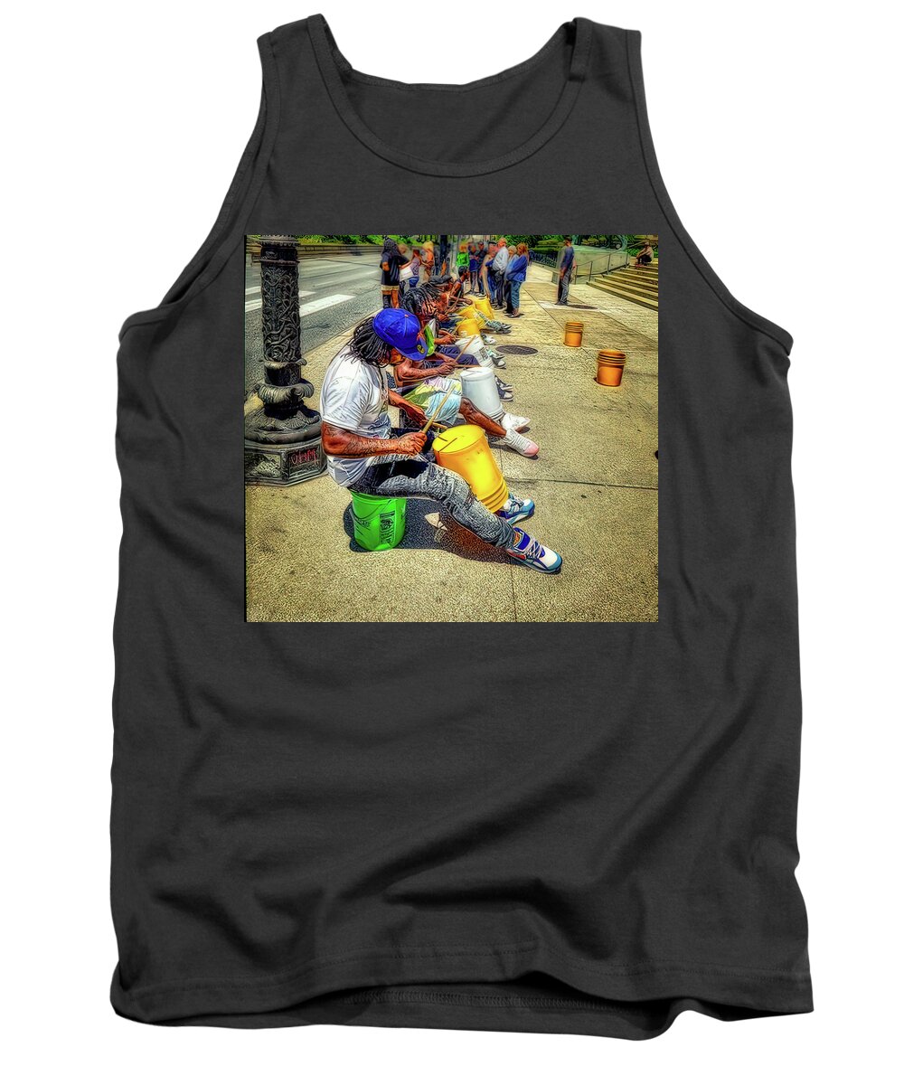 Painterly Tank Top featuring the photograph The Bucket Boys of Chicago by Jim Signorelli