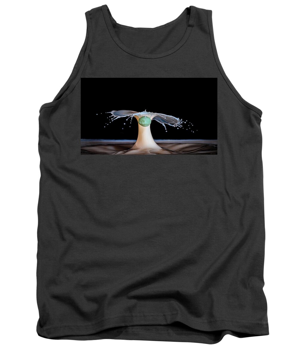Water Drop Collisions Tank Top featuring the photograph The Drop by Michael McKenney
