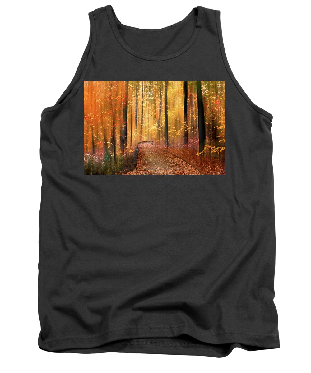 Forest Tank Top featuring the photograph The Flickering Forest by Jessica Jenney