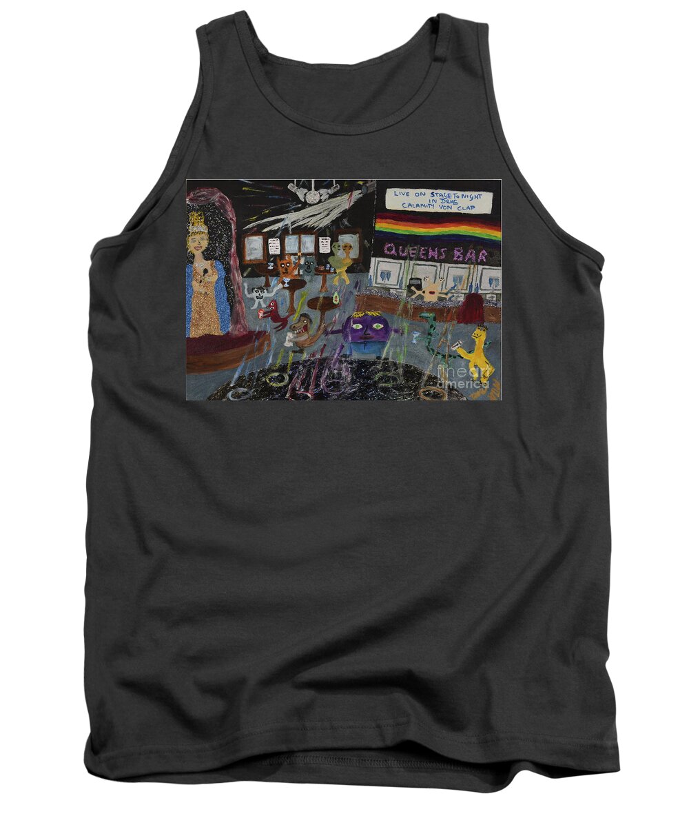 Lgbtq Tank Top featuring the painting The Gay scene is not what it once was by David Westwood