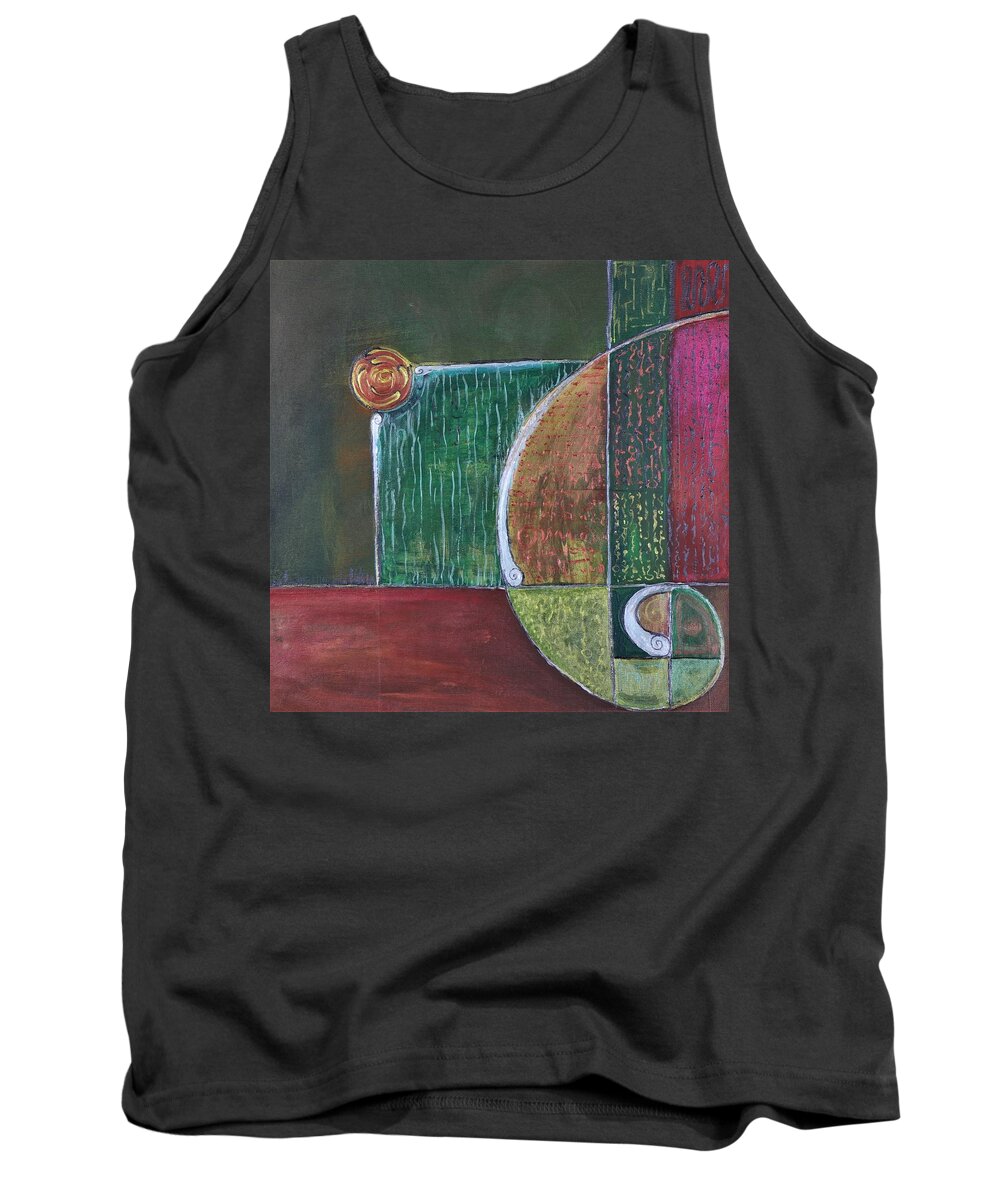Abstract Tank Top featuring the painting The Golden Mean by Raymond Fernandez
