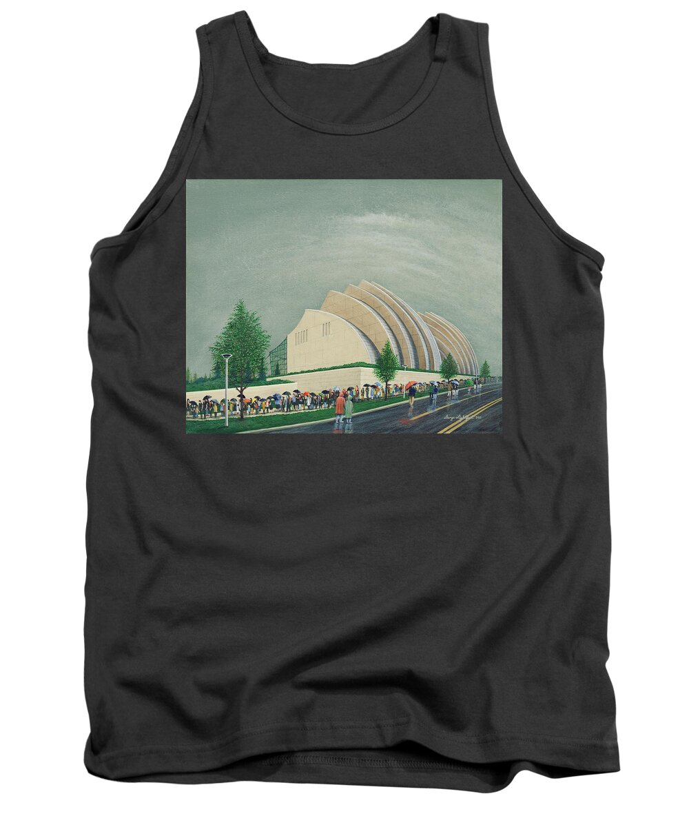 Architectural Landscape Tank Top featuring the painting The Kauffman Center by George Lightfoot