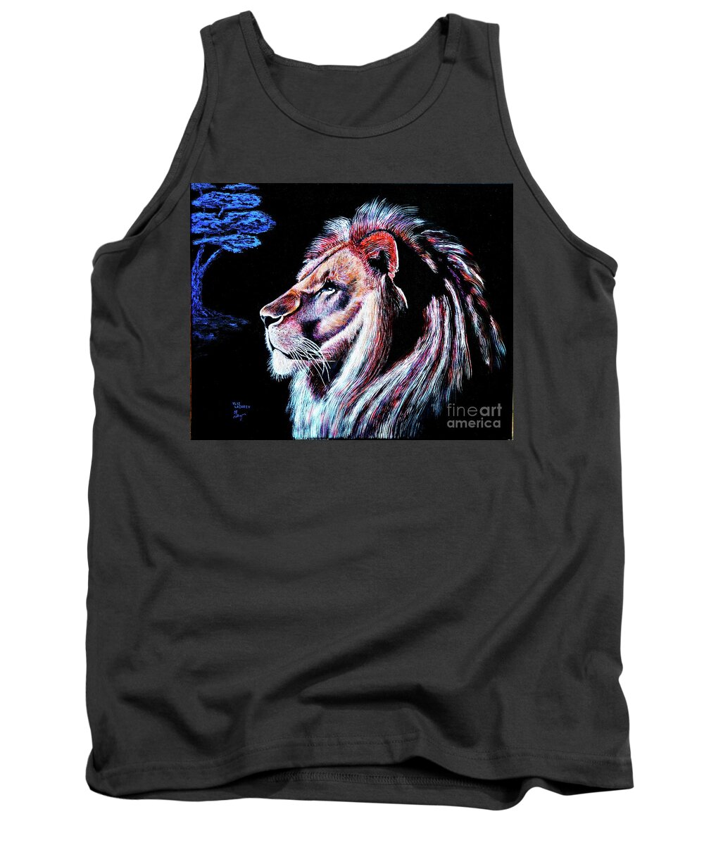 Figurative Tank Top featuring the painting the King by Viktor Lazarev