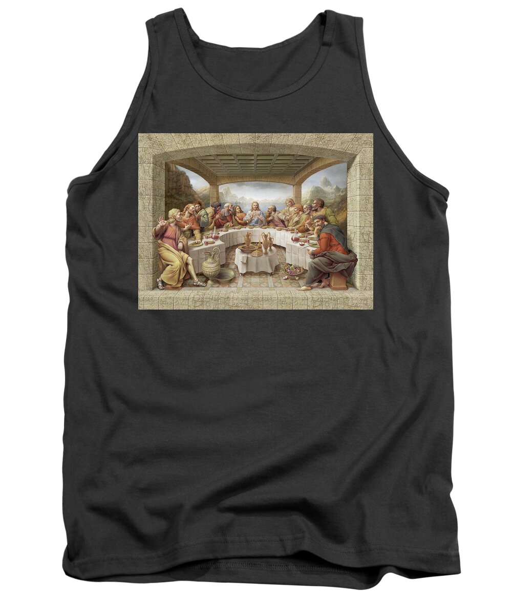 Christian Art Tank Top featuring the painting The Last Supper by Kurt Wenner