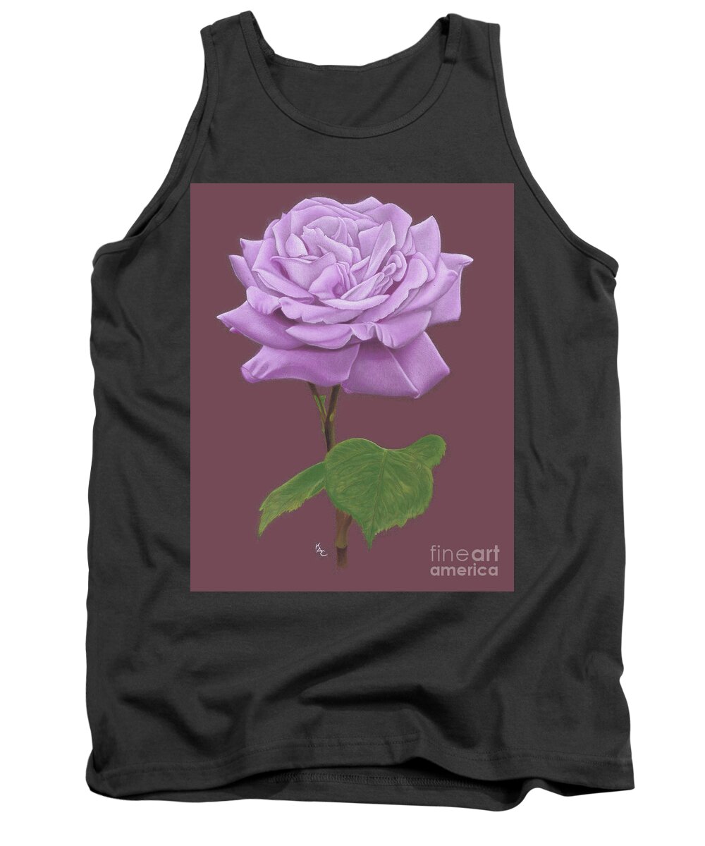 Lilac Tank Top featuring the painting The Lilac Rose by Karie-ann Cooper