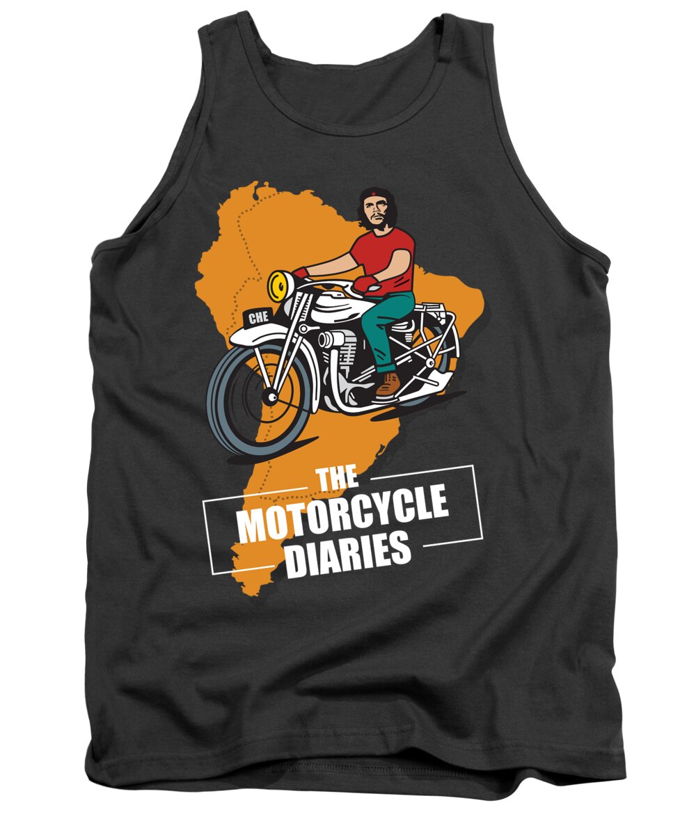 The Motorcycle Diaries Tank Top featuring the digital art The Motorcycle Diaries - Alternative Movie Poster by Movie Poster Boy