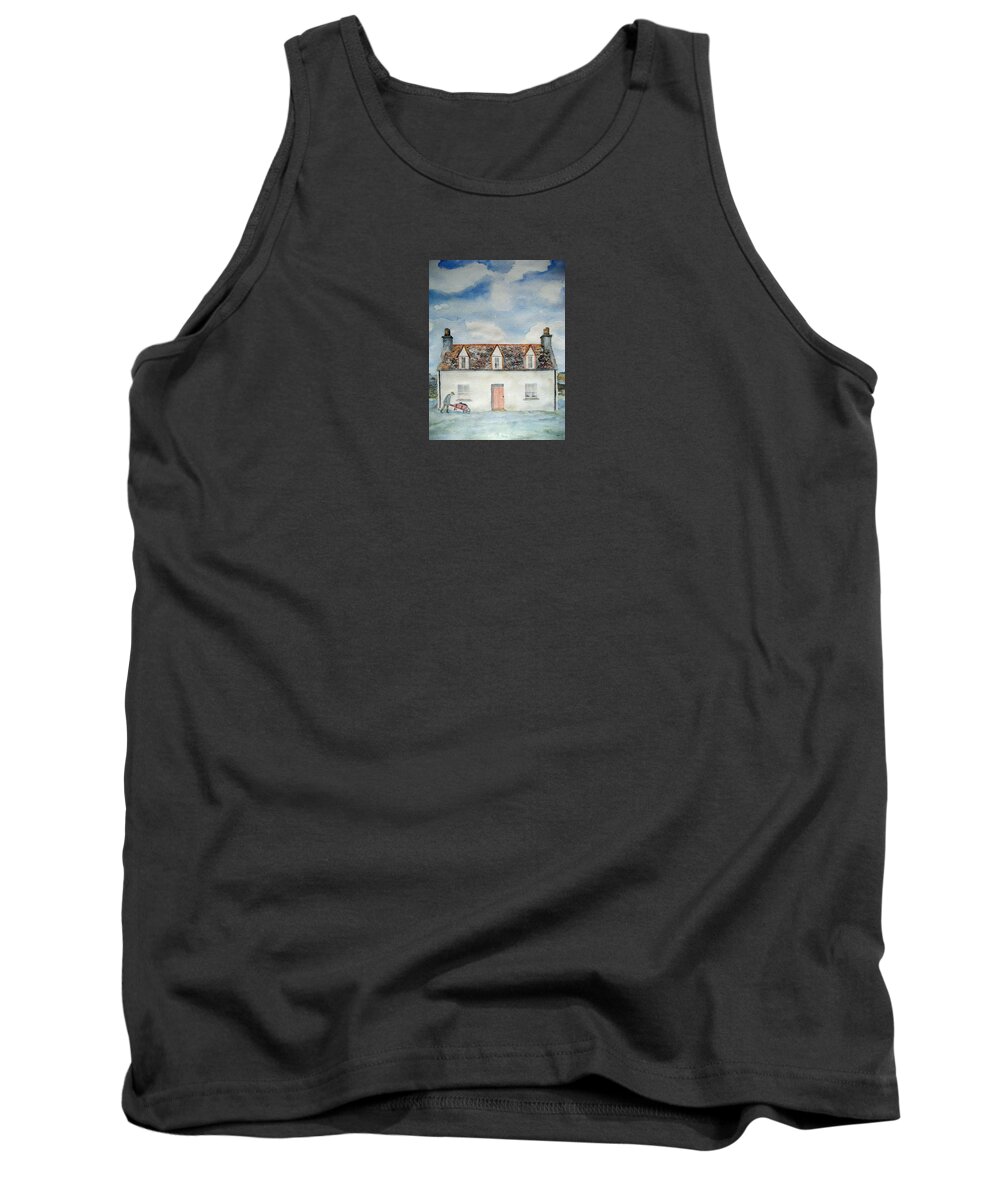 Watercolor Tank Top featuring the painting The Olde Sod by John Klobucher