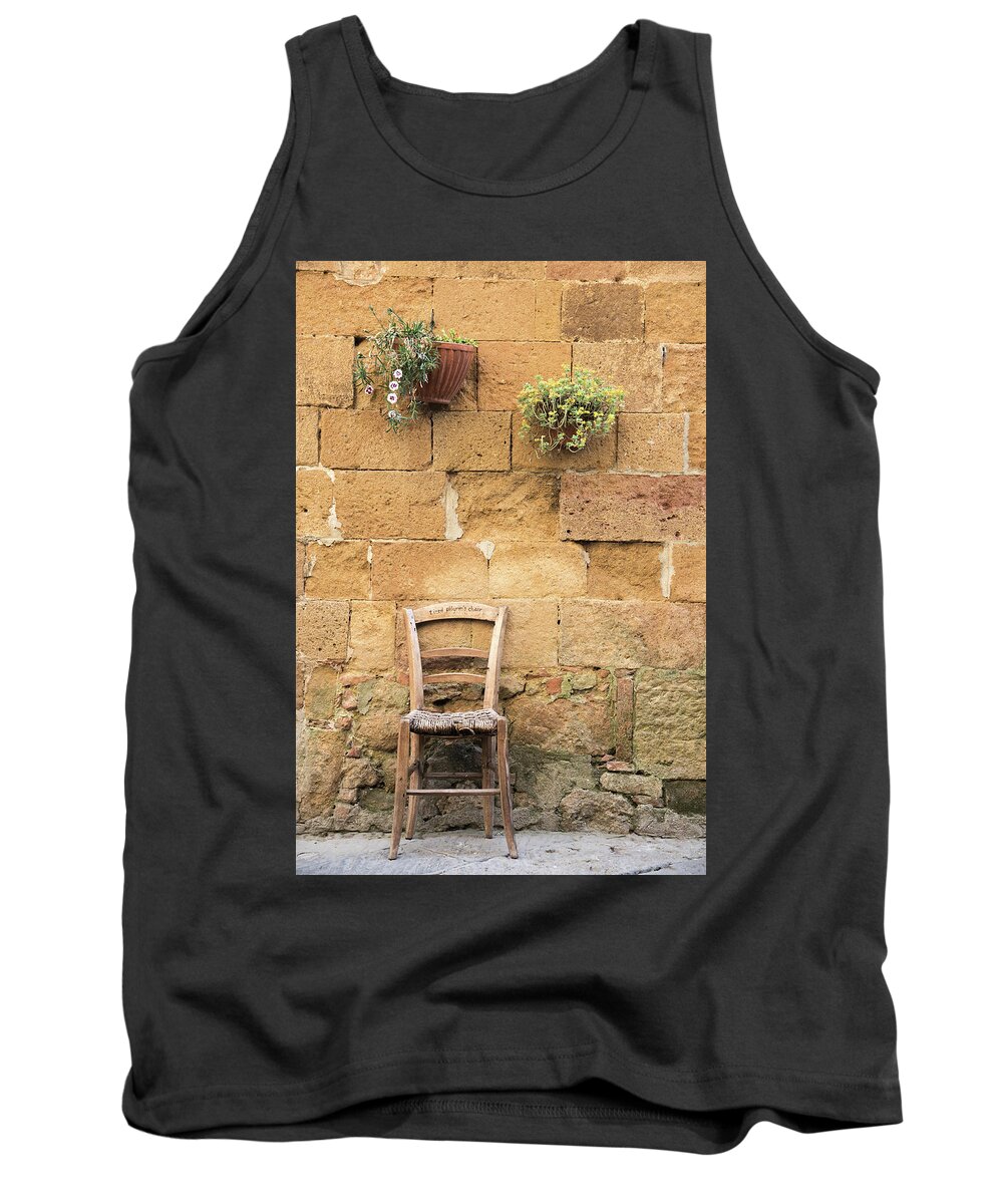 Italy Tank Top featuring the photograph The Pilgrims Chair, Tuscany,Italy by Sarah Howard