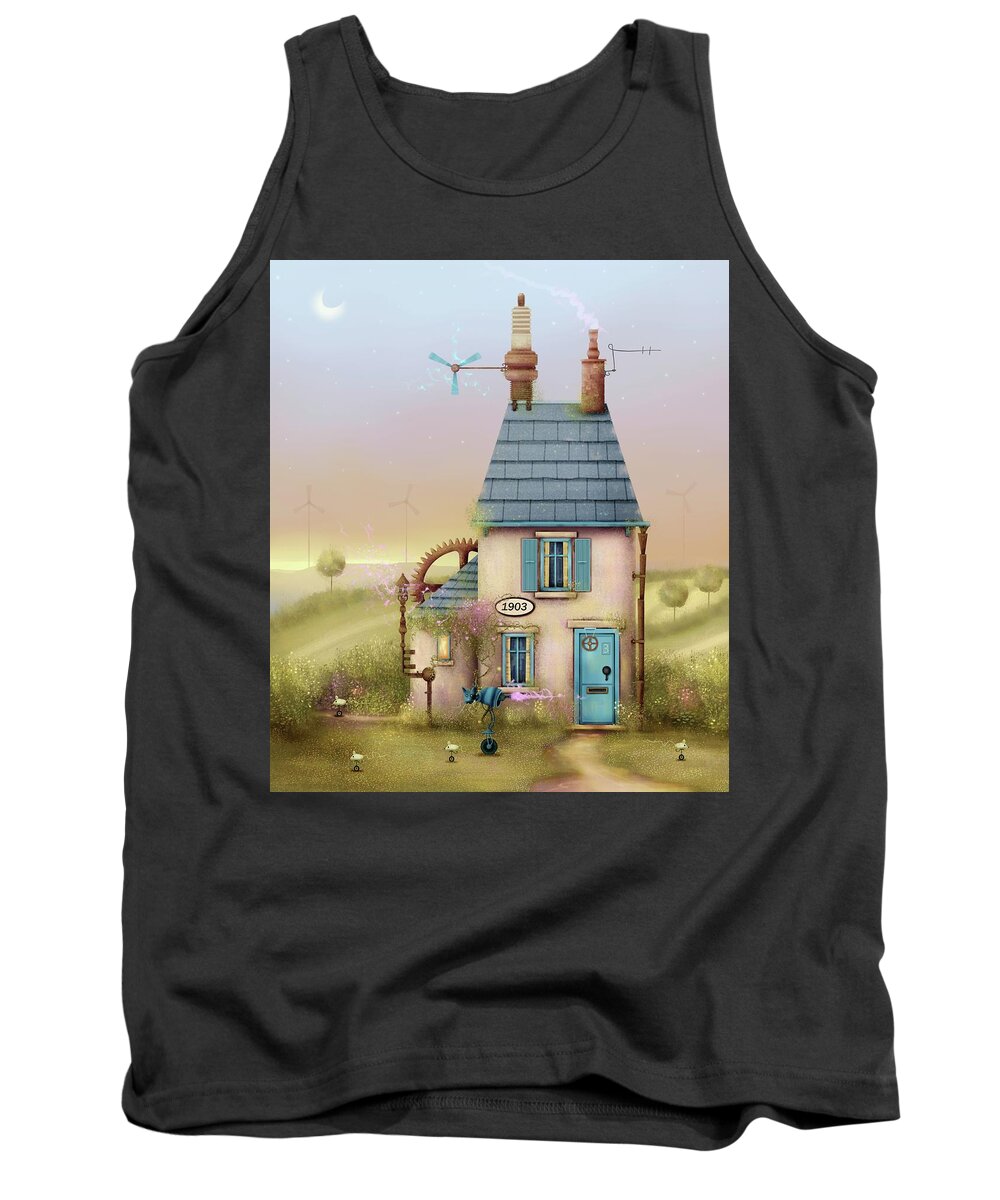 Cottage Tank Top featuring the painting The Plug by Joe Gilronan
