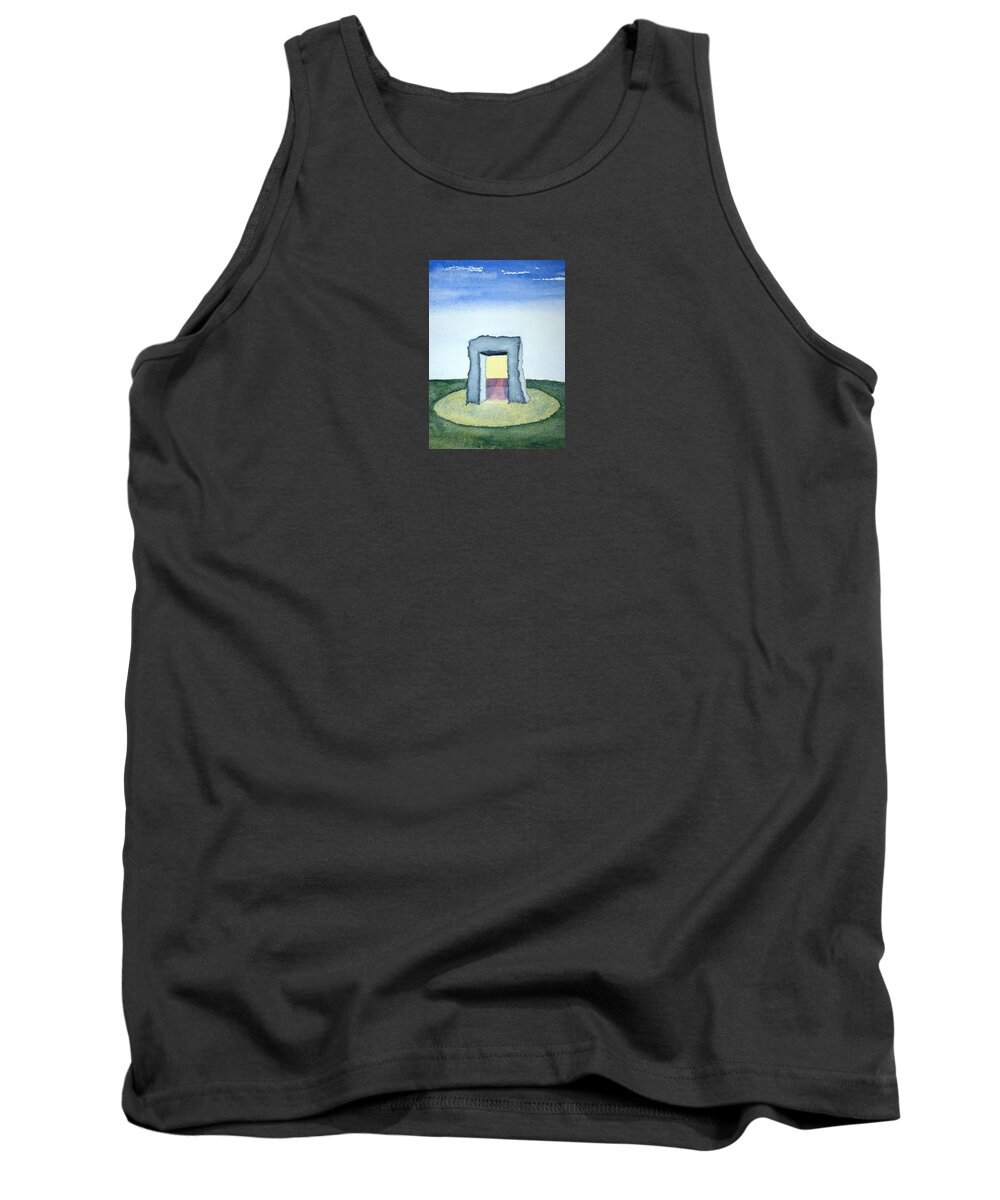 Watercolor Tank Top featuring the painting The Portal by John Klobucher