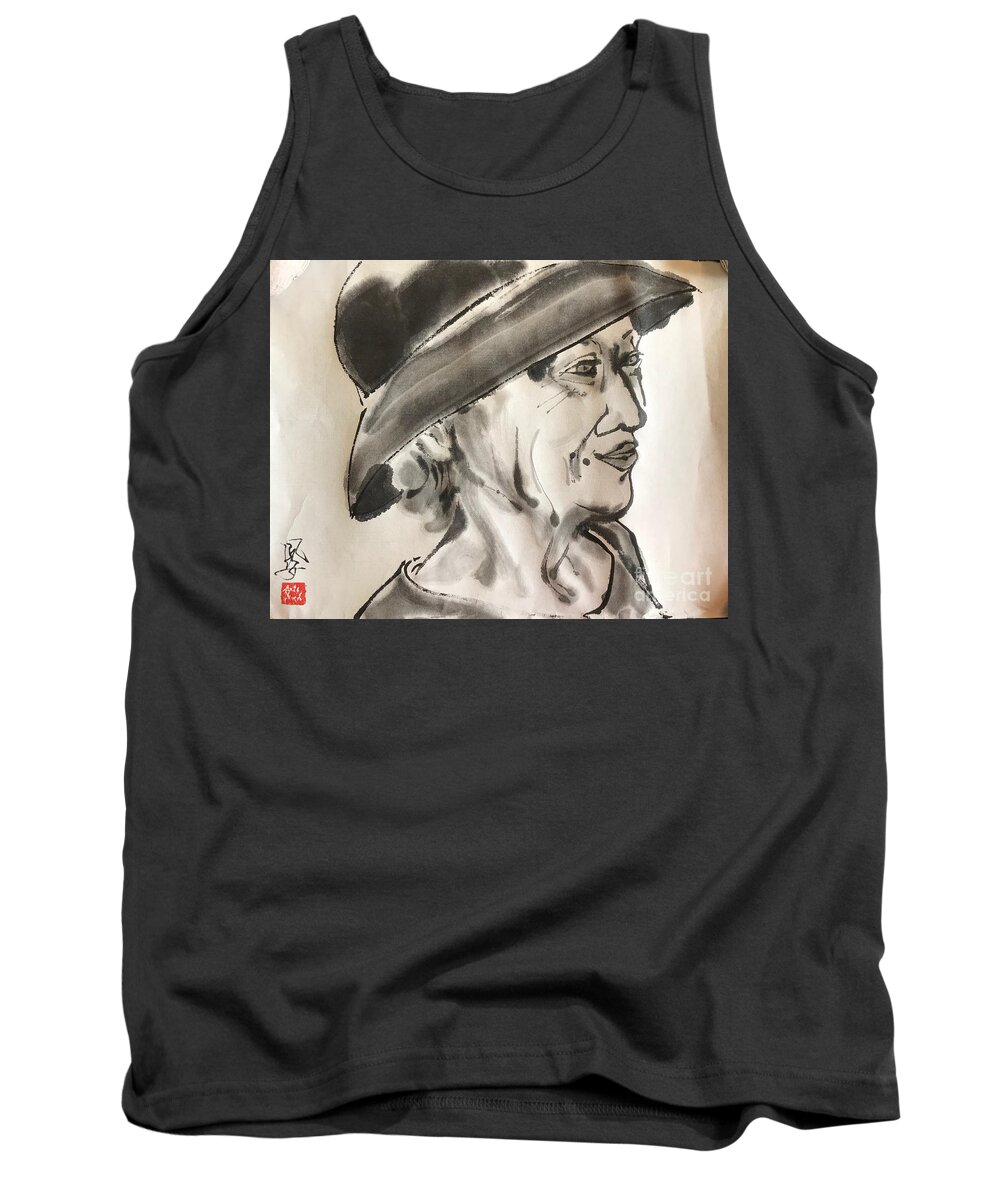 Japanese Tank Top featuring the painting The Portrait of the Mother by Fumiyo Yoshikawa