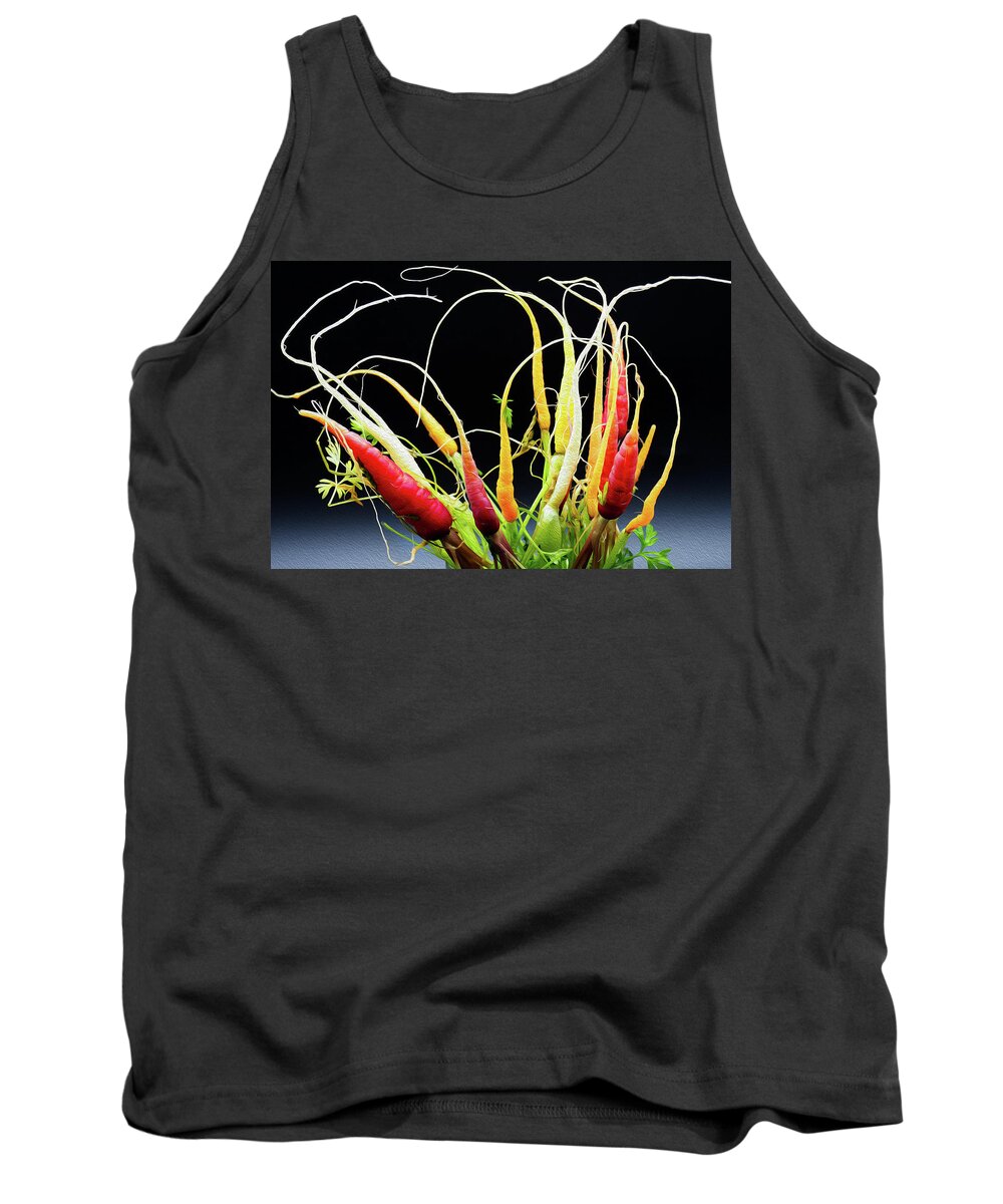 Carrots Tank Top featuring the photograph The Psychedelic Carrot Rodeo by Joe Schofield