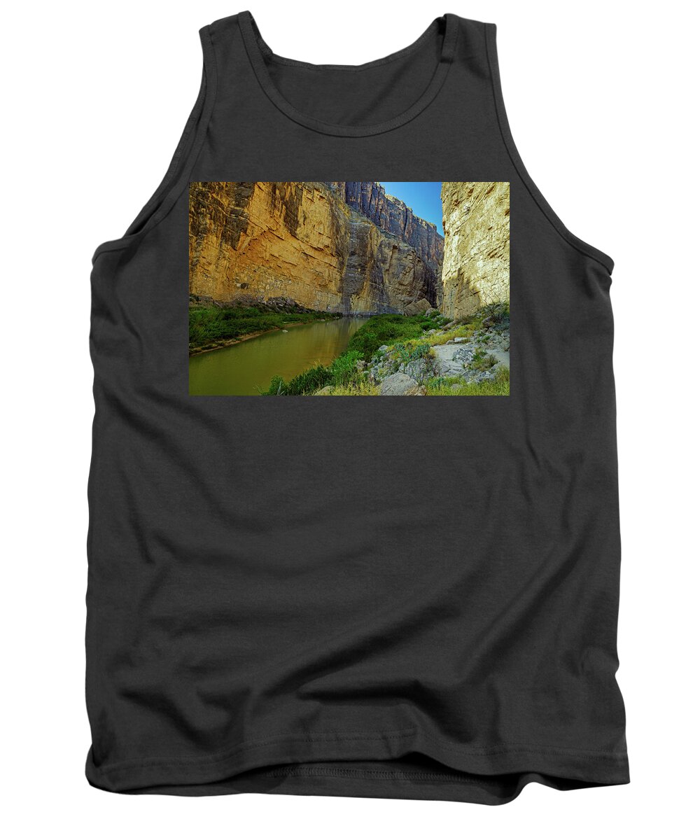 Bbnp Tank Top featuring the photograph The Rio Grande River In Santa Elena Canyon by Mike Schaffner