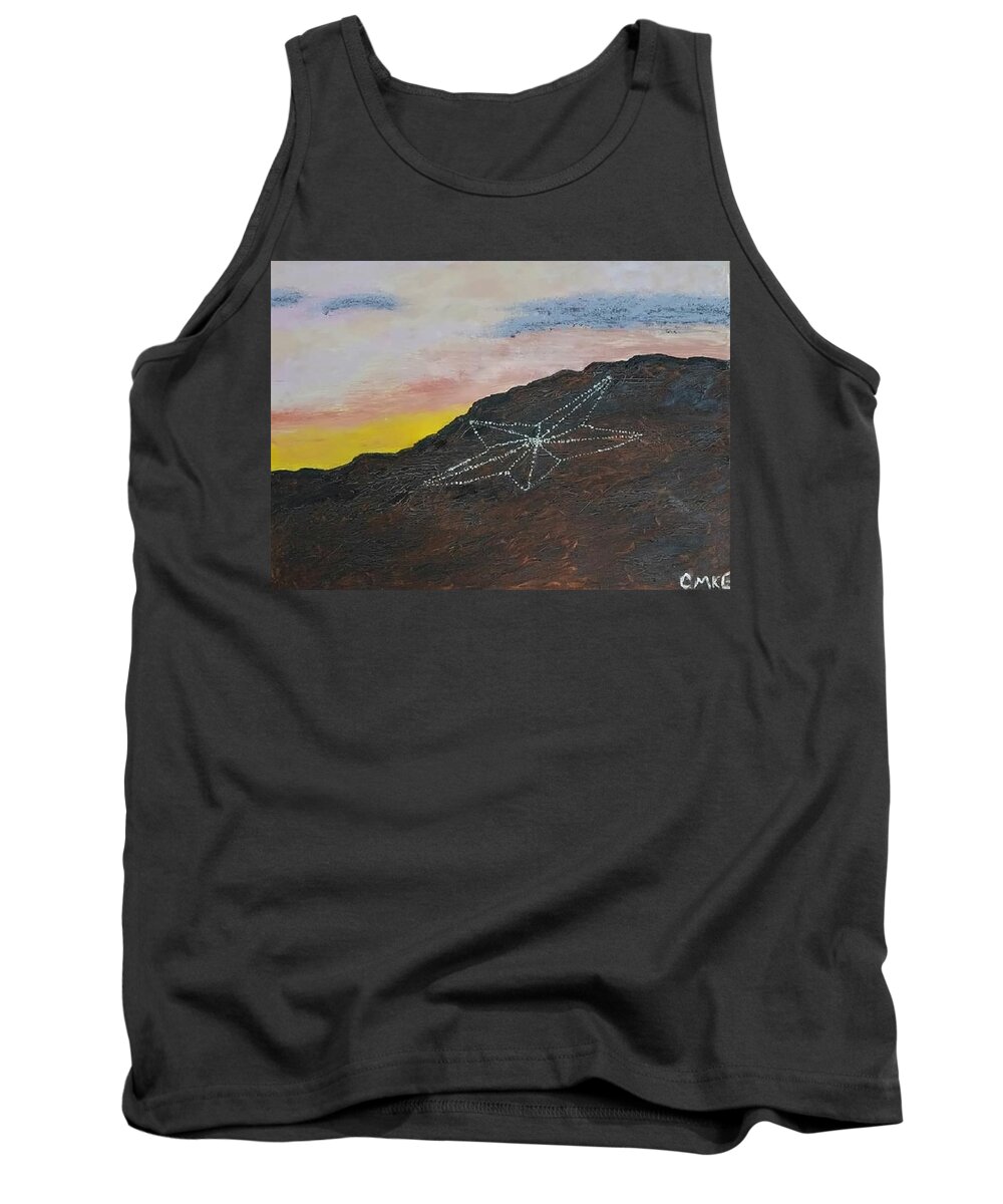 Landscape Tank Top featuring the painting The Star on the Mountain by Christina Knight