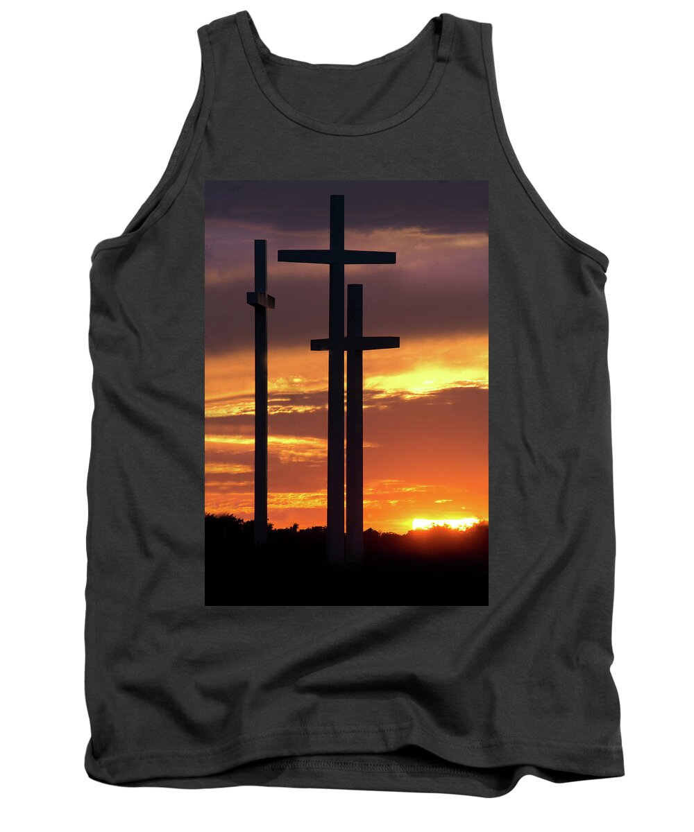 Crosses Tank Top featuring the photograph The Three Crosses - Cross Church by William Rainey