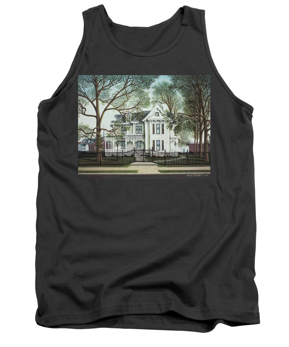 Architectural Landscape Tank Top featuring the painting The Truman Home by George Lightfoot