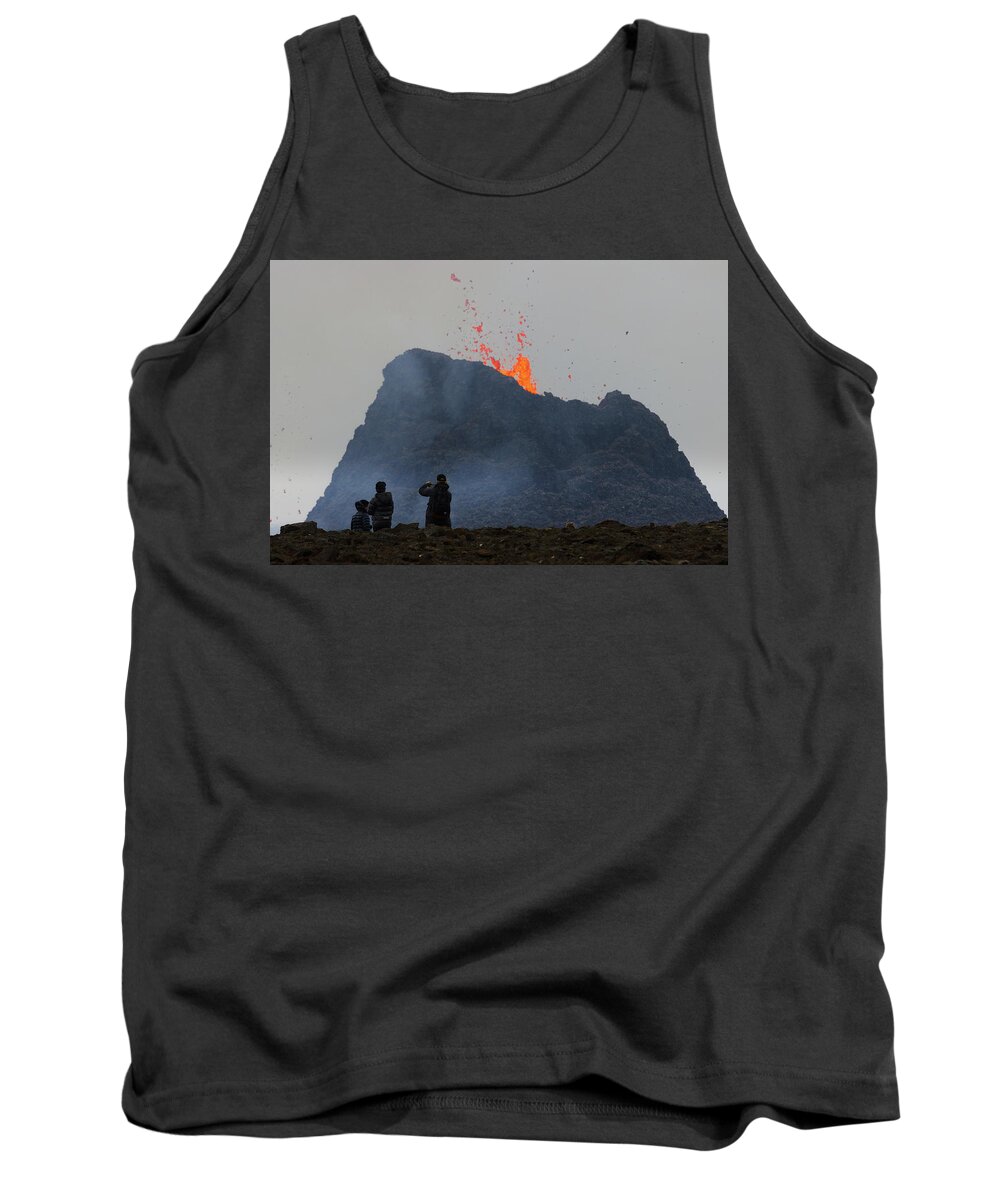 Volcano Tank Top featuring the photograph The visitors by Christopher Mathews
