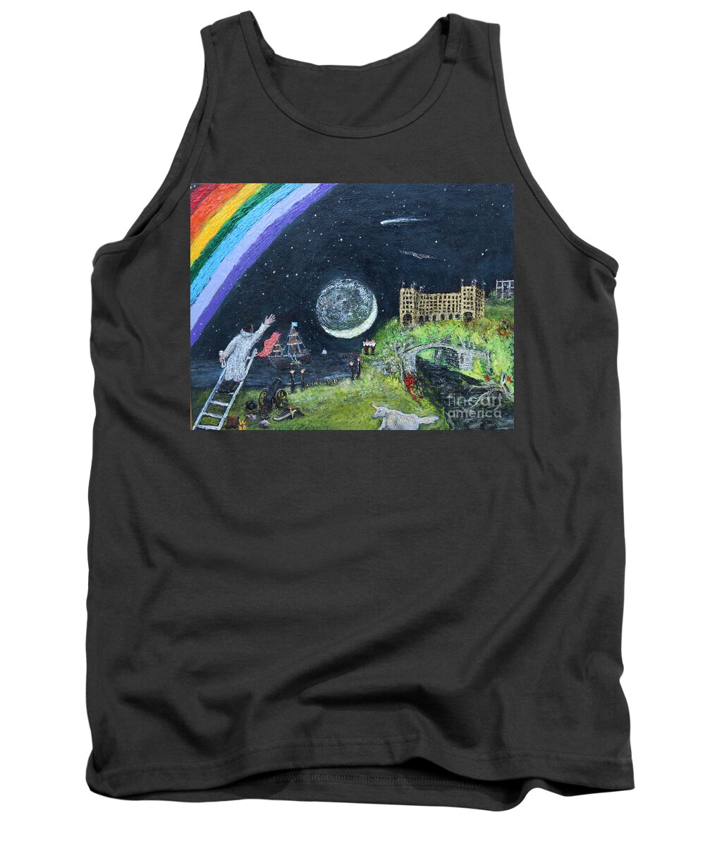 The Whole Of The Moon Tank Top featuring the painting The Whole of the Moon by Richard Wandell