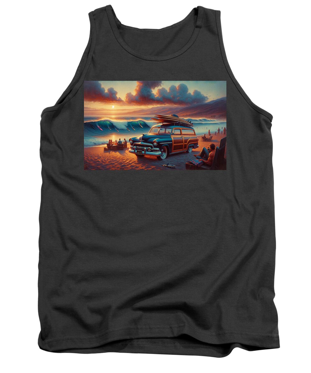 Sunset Tank Top featuring the photograph The Woody by Bill Cannon