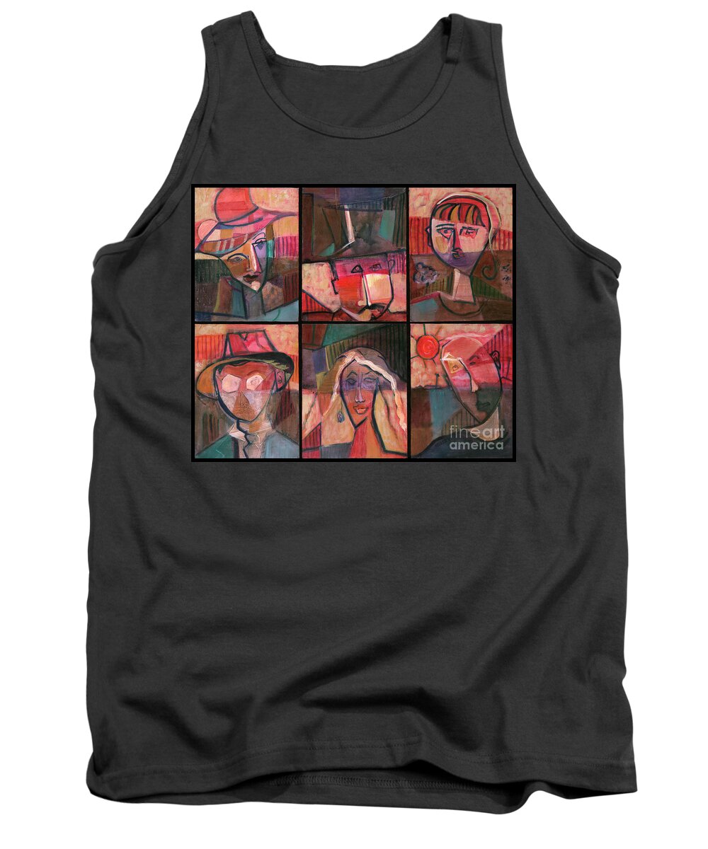 Literary Tank Top featuring the painting The Writers by Cherie Salerno