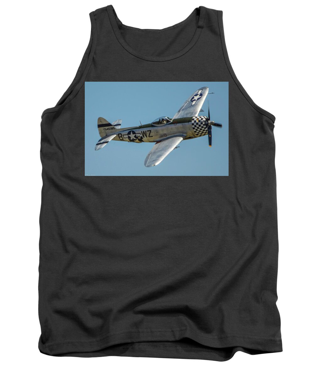 2014 Chino Tank Top featuring the photograph THUD - P-47DThunderbolt 2 by Tommy Anderson
