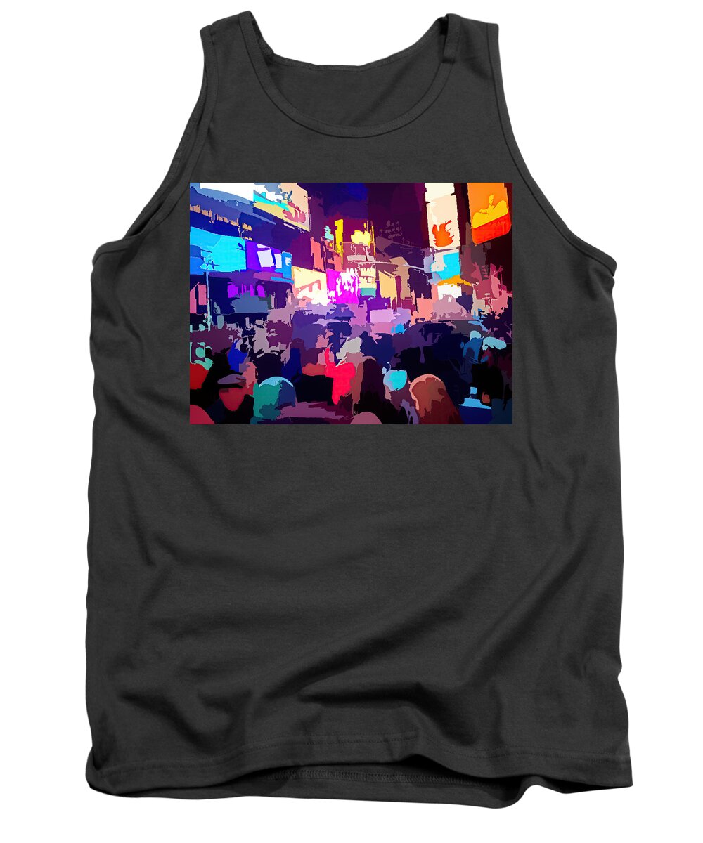 ‘new York’ Tank Top featuring the photograph Times Square by Carol Whaley Addassi