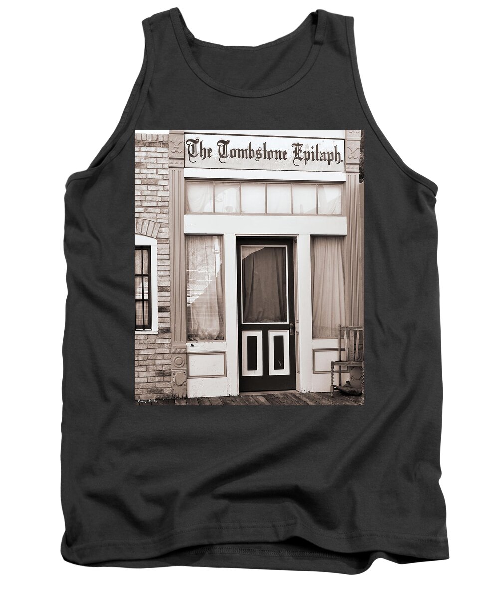 Tombstone Tank Top featuring the digital art Tombstone Epitaph by Larry Nader