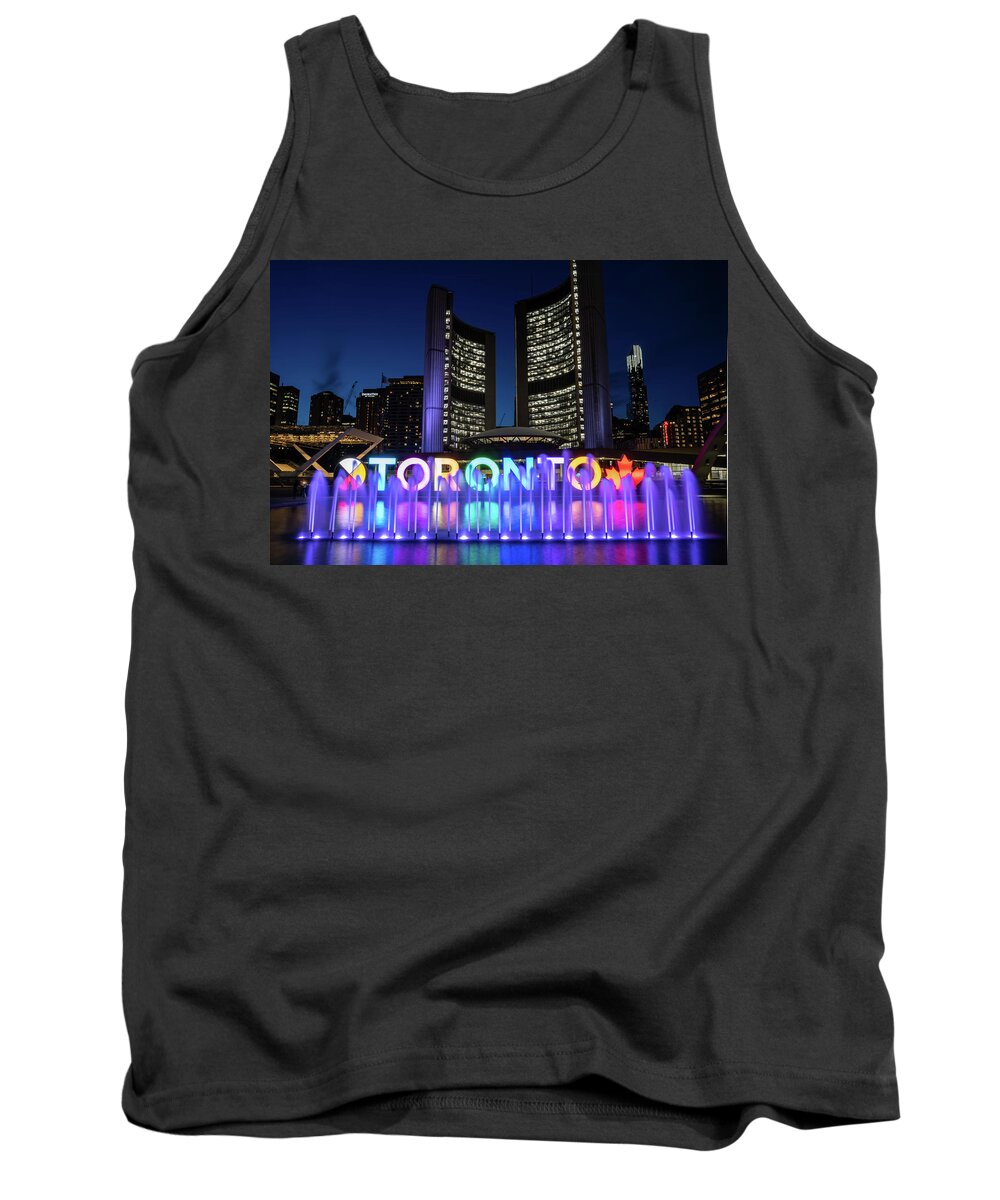 Dusk Tank Top featuring the photograph Toronto City Hall by Brad Whitford