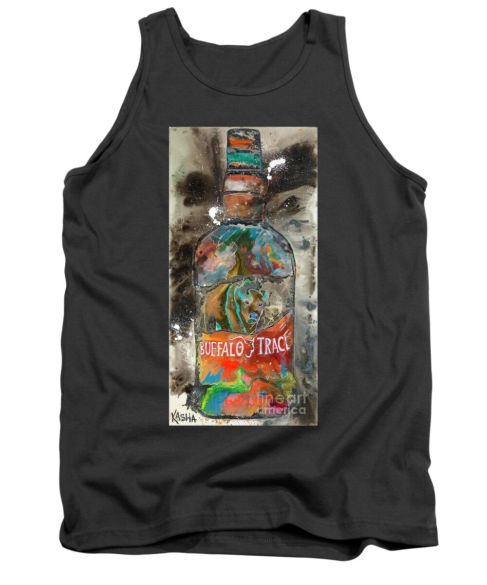 Buffalo Trace Bourbon Tank Top featuring the painting Trace by Kasha Ritter