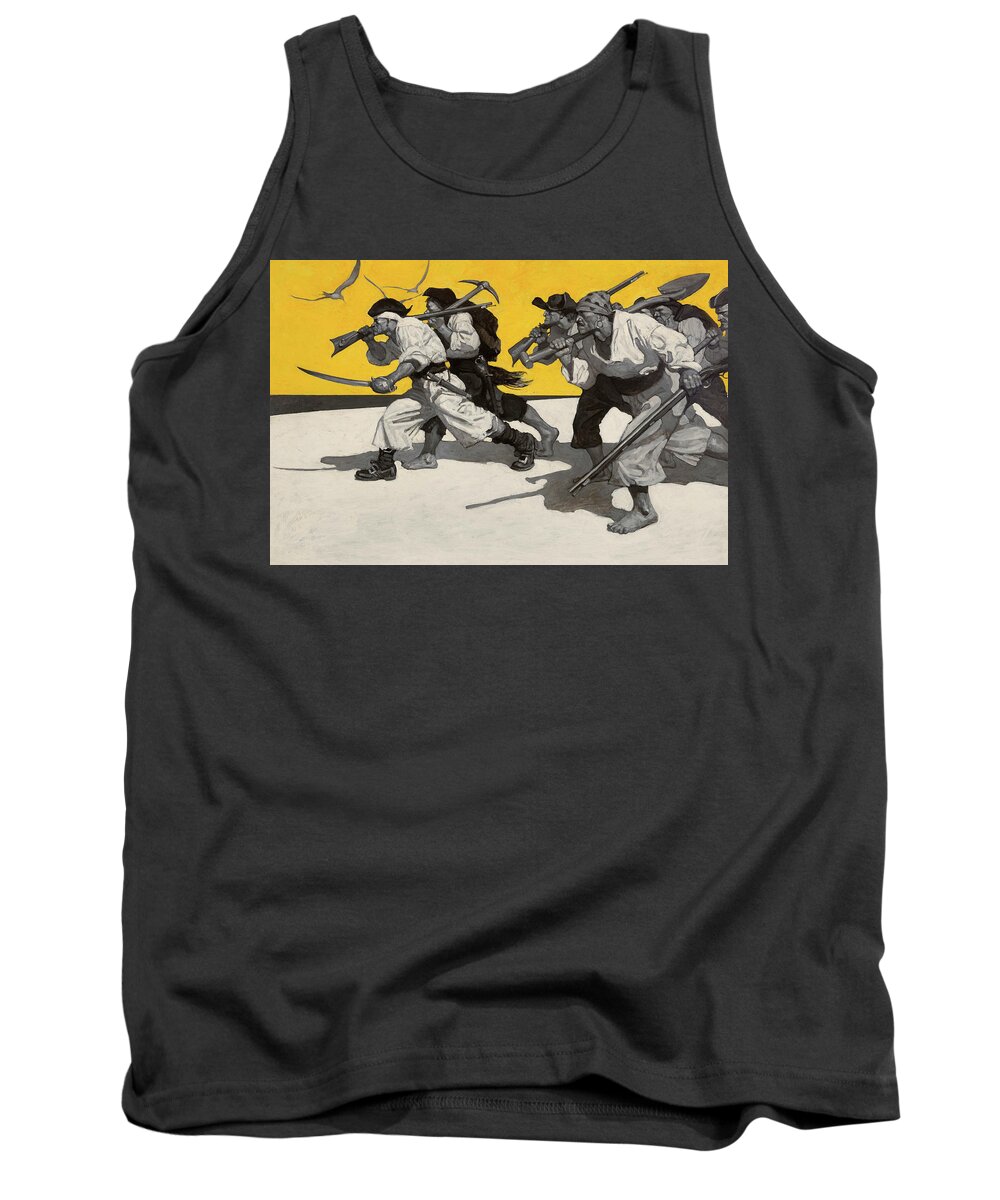 Newell Convers Wyeth Tank Top featuring the painting Treasure Island by Newell Convers Wyeth