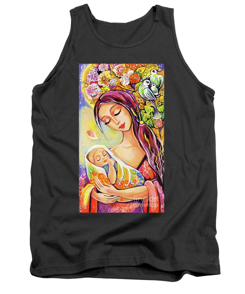 Mother And Child Tank Top featuring the painting Tree of Life by Eva Campbell