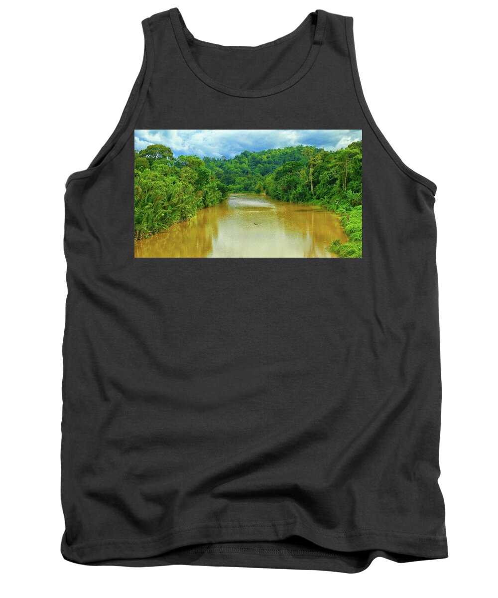 Tropical River Landscape Tank Top featuring the photograph Tropical River Landscape by Robert Bociaga