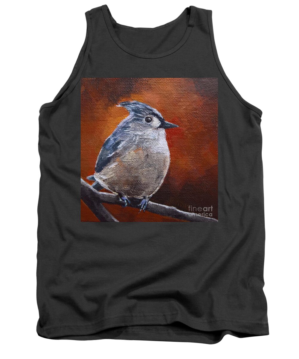 Tufted Titmouse Tank Top featuring the painting Tufted Titmouse by Lisa Dionne