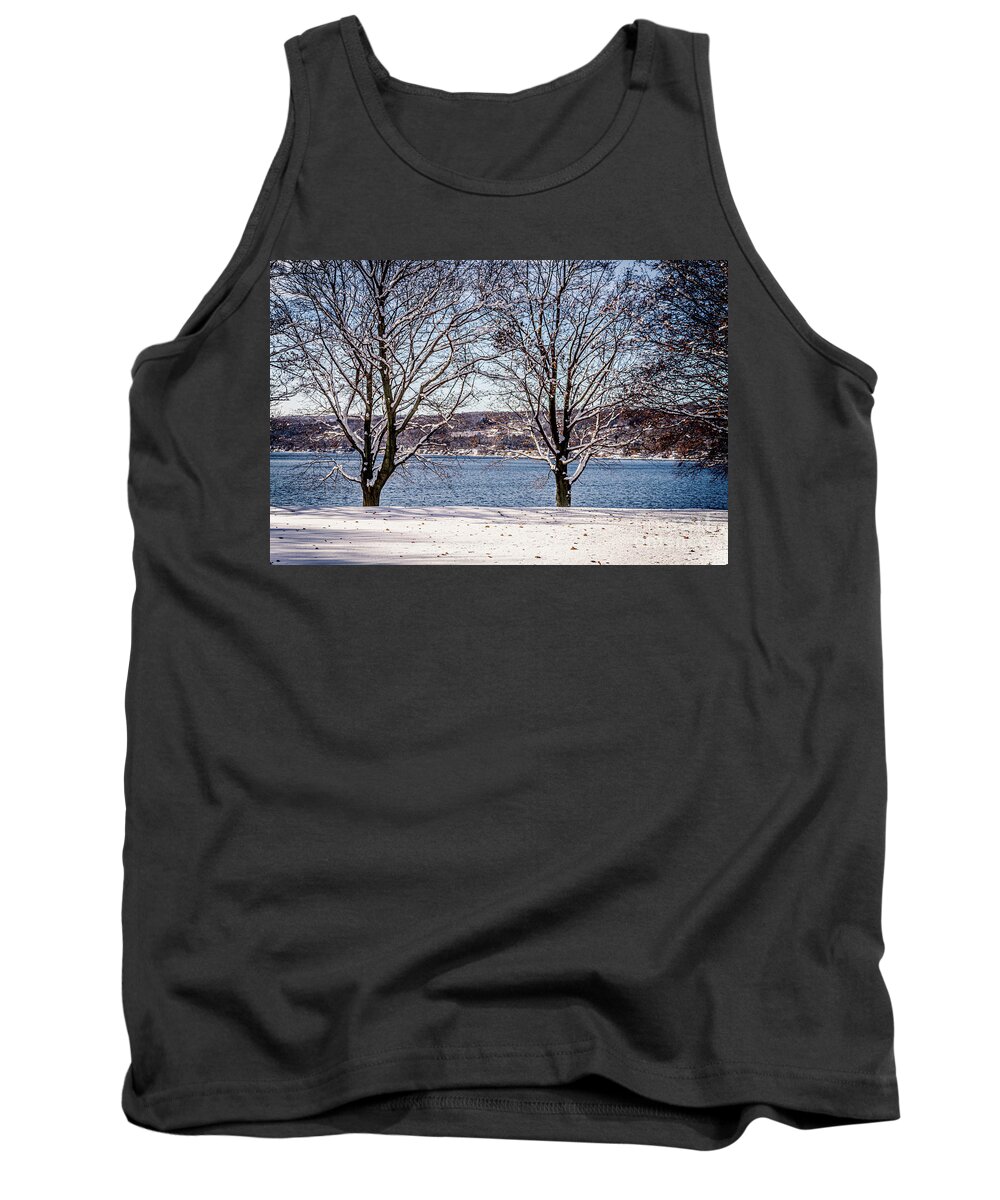 Winter Tank Top featuring the photograph Twin Winter Trees by William Norton
