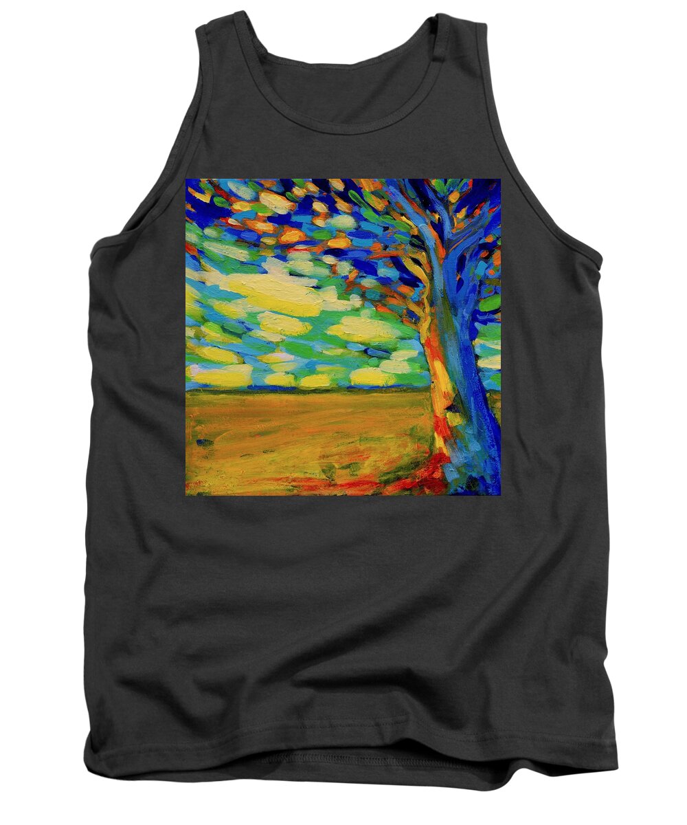 Landscape Tank Top featuring the painting Landscape painting trees by Marysue Ryan