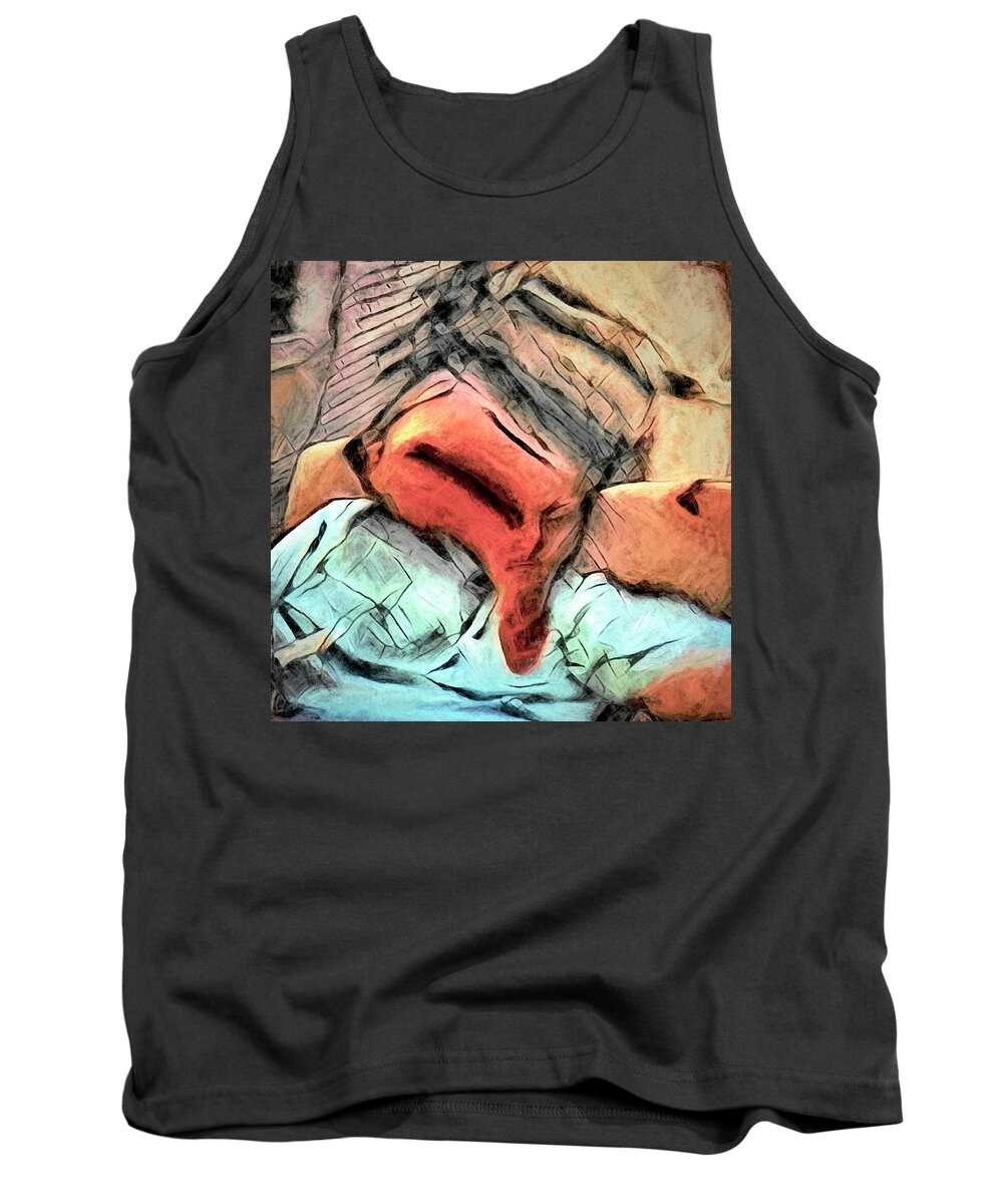 Abstract Tank Top featuring the digital art Dog Whispering by Matt Cegelis