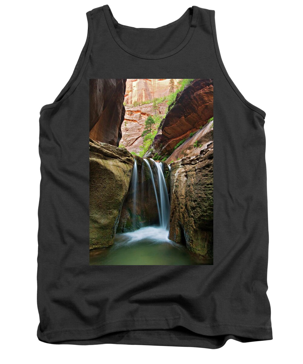Veiled Falls Narrows Tank Top featuring the photograph Veiled Falls by Wesley Aston