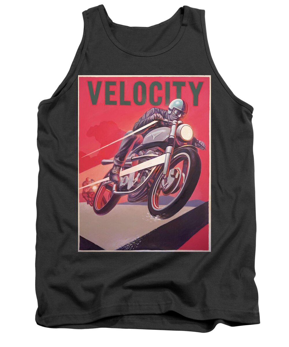 Velocity. Motorcycle Racing Tank Top featuring the painting Velocity by Hans Droog