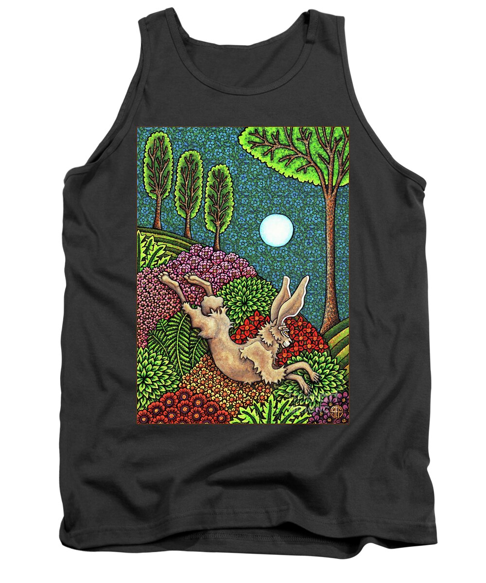 Hare Tank Top featuring the painting Verdant Valley Vamoose by Amy E Fraser