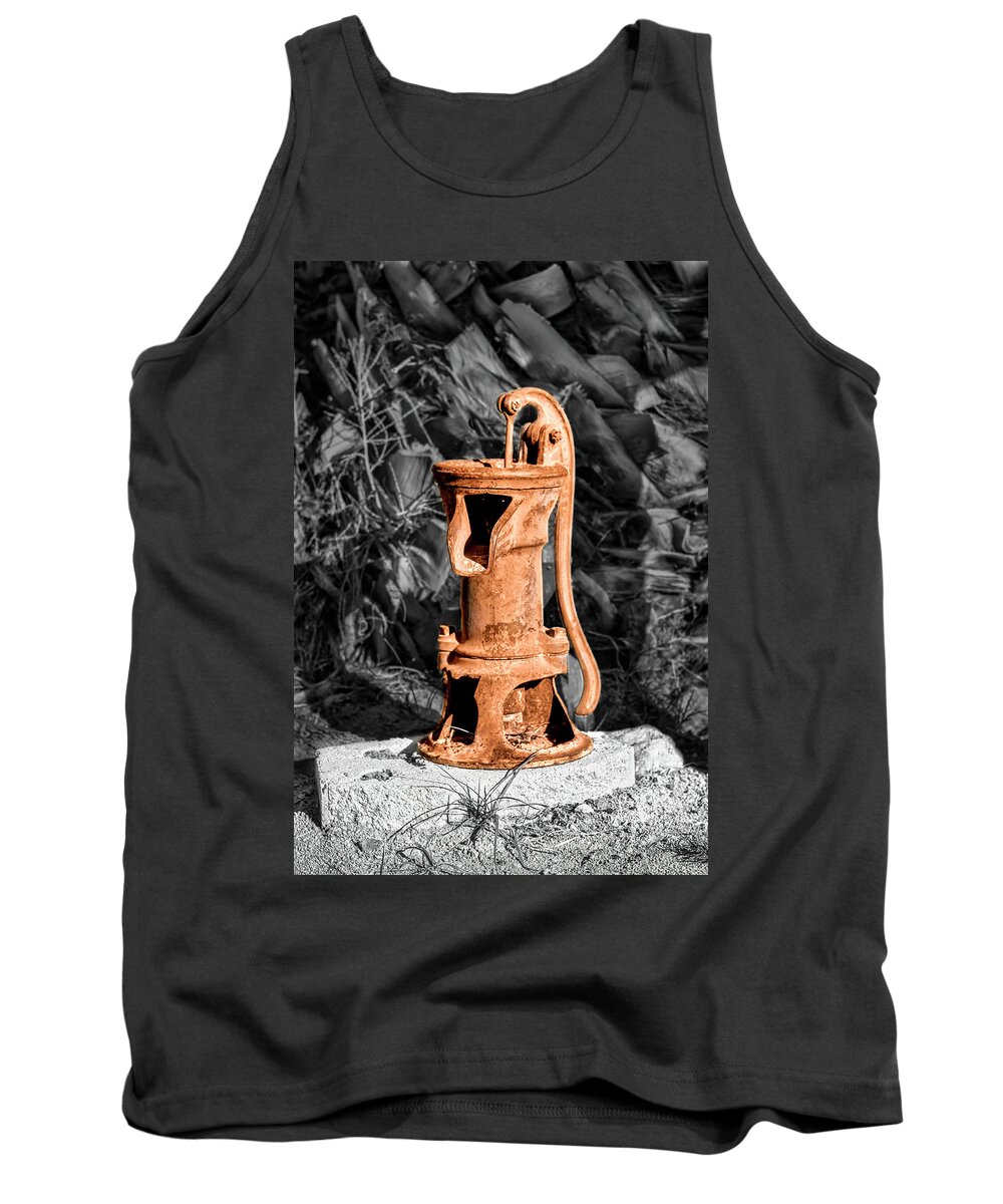 Hand Water Pump Tank Top featuring the photograph Vintage Hand Water Pump by Gene Parks