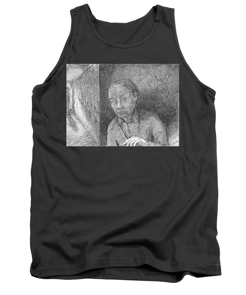Disturbed Tank Top featuring the digital art Waiting by Steve Breslow