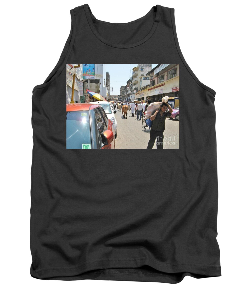 Walking Tank Top featuring the photograph Walking in Mumbai by World Reflections By Sharon