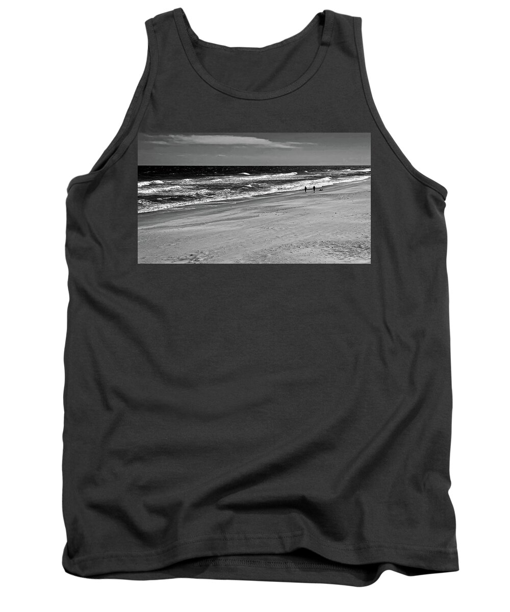 Walk Tank Top featuring the photograph Walking the Beach by George Taylor