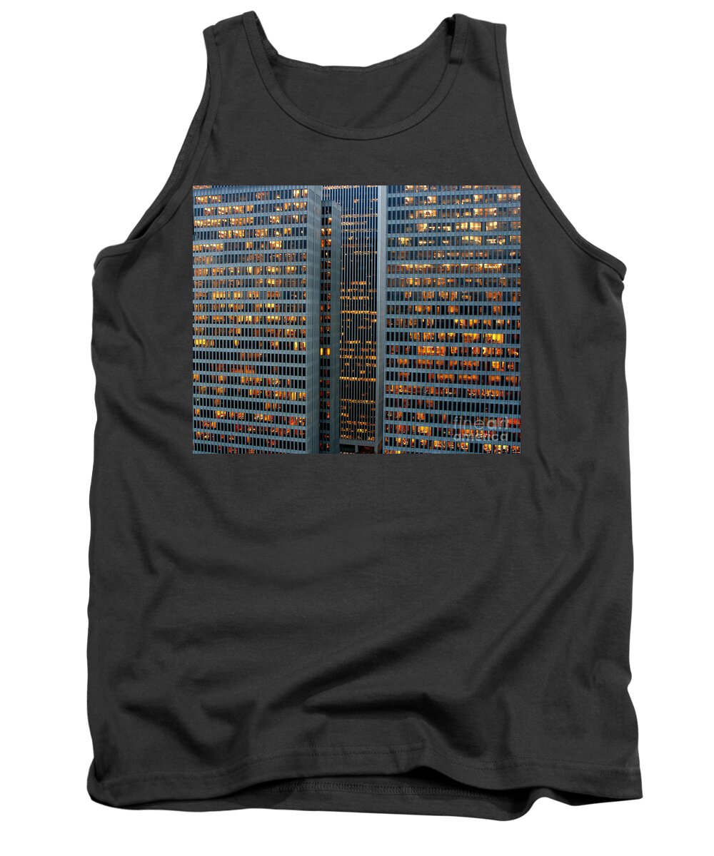 Structure Building Tank Top featuring the photograph Wall of Lights by fototaker Tony