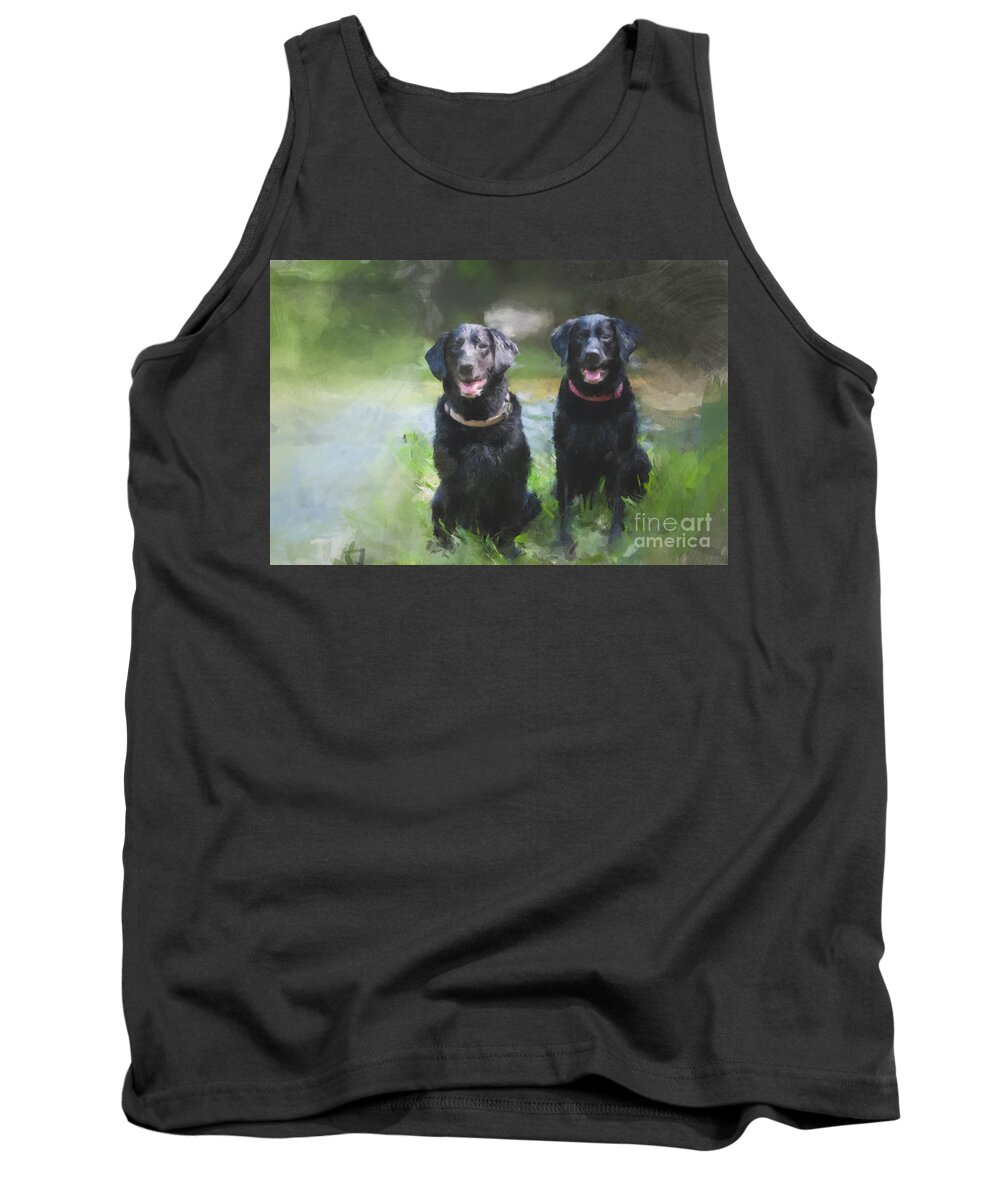  Tank Top featuring the painting Water Dogs by Gary Arnold