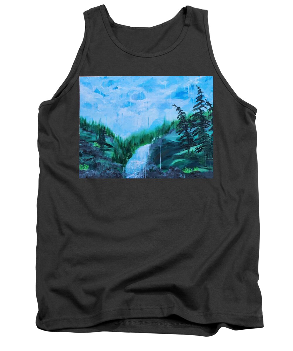 Waterfall Tank Top featuring the painting Waterfall Magic by Lynne McQueen