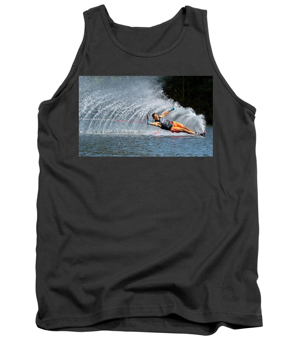 Waterskiing Tank Top featuring the photograph Waterskiing 2 by Jim Miller
