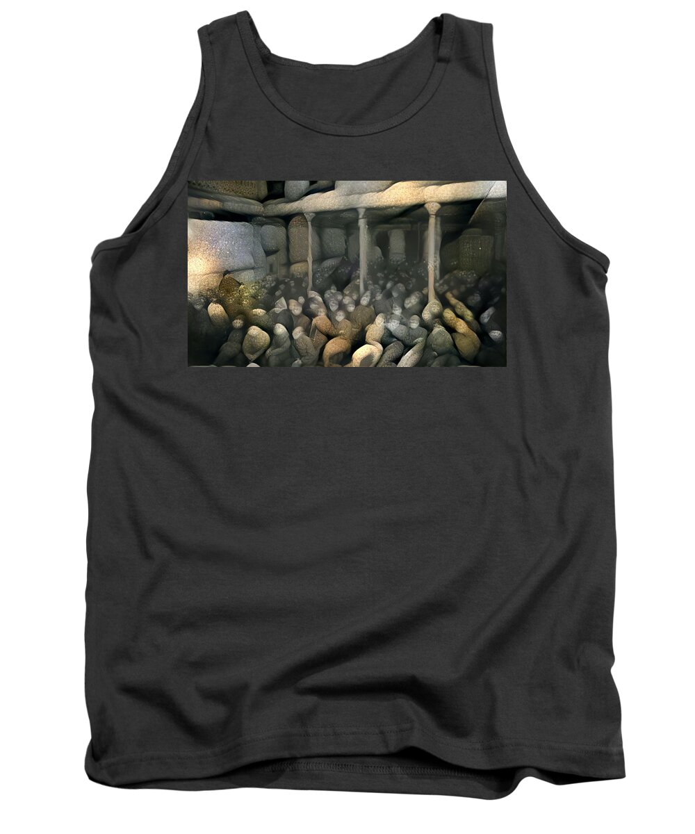 Covid Tank Top featuring the digital art Weighing the Pros and Cons by Matthew Lazure